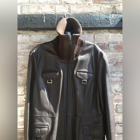 WOMENS VINTAGE JONES NEW YORK 3/4 LENGTH BUTTER-SOFT BROWN LEATHER COAT M - Picture 8 of 12